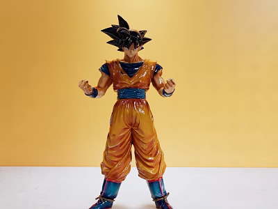 Dragon Ball Anime Character Goku Action Figure Standing Pose Orange Outfit Blue Belt 3d model