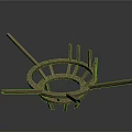 Wooden Circular Equipment Frame With Extending Arms And Internal Support Rods
