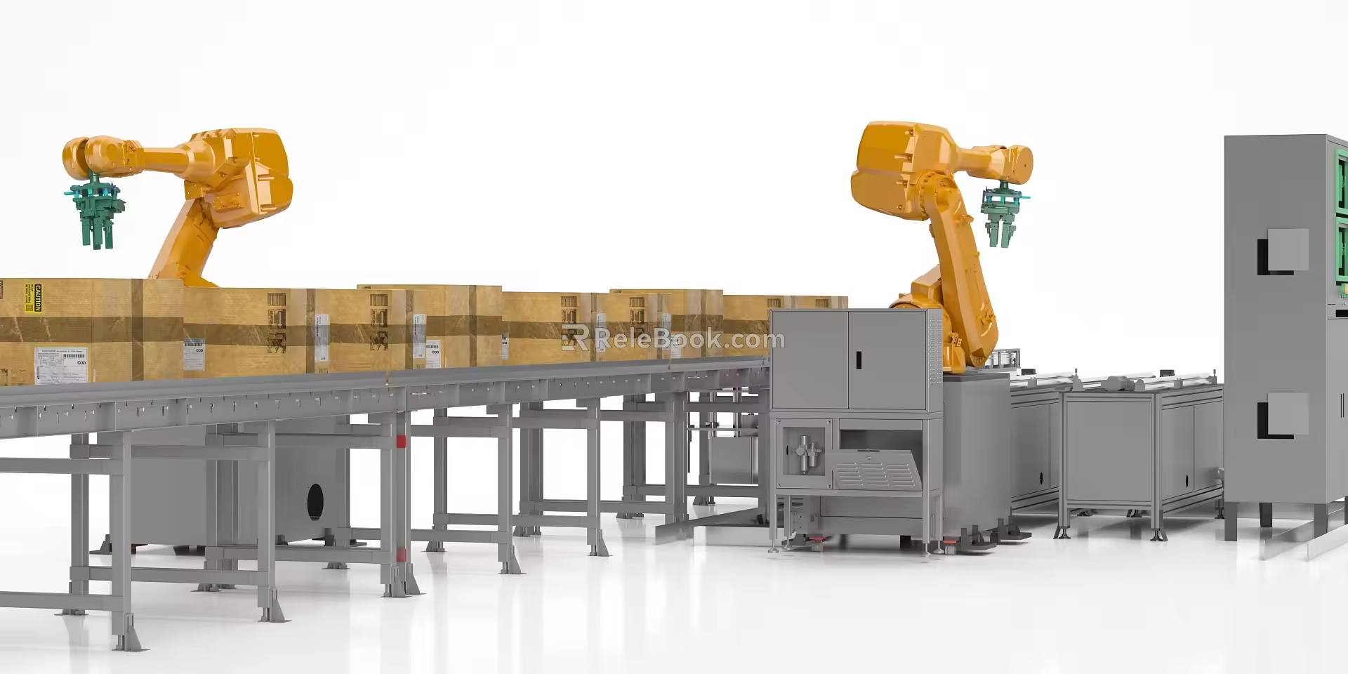 modern assembly line 3d model