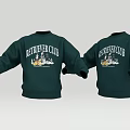 Green Sweatshirt With KETHEYER CLUB Text And Design Front And Back View