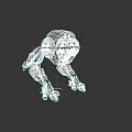 Futuristic Robot Game Movie Character With Spherical Head And Mechanical Legs