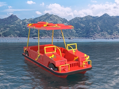 Cartoon front imitation Hummer camouflage amusement boat fiberglass modeling equipment boat city park landscape boat playground scenic spot yacht electric four-person amusement boat model