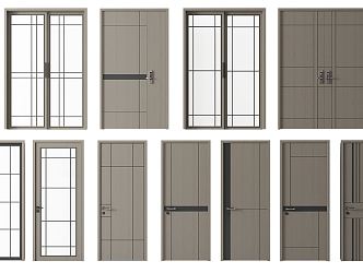 Modern swing door combination 3d model