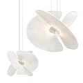 Modern White Organic Curved Chandelier Design With Flowing Petal Shapes And Soft Glow