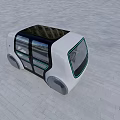 Futuristic White Autonomous Concept Car With Glass Roof And Unique Window Design
