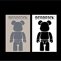 Stylish BERBRICK Collectible Figures With Gray And Black Designs On Beige White Backgrounds