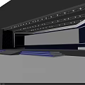 Modern Stage Design With Bright Ceiling Lights And Large Display Screens 3d model