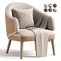 Modern Upholstered Leisure Armchair With Decorative Pillow And Soft Throw Blanket For Cozy Home Decor