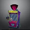 WIN-HITMAN Arcade Machine With Vibrant Colors PULL Lever Coin Slot And Top Sign
