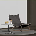 Modern Comfortable Lounge Chair With Side Table Magazine Window Blinds And Wooden Floor