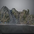 Colorful Textured Mountain Sculpture On Reflective Display Surface With Natural Details
