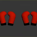 Two Pairs Of Red Boxing Gloves Placed On Reflective Surface For Daily Use