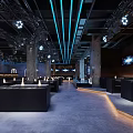 Modern Bar Interior Design With Stylish Lighting Fixtures And Comfortable Seating Areas