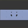 Light Blue Mechanical Structure With Reflective Surface Multiple Holes Square Openings And Connecting Parts