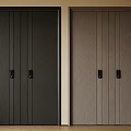 Modern Entrance Doors With Dark And Light Colors Vertical Stripes Herringbone Pattern And Black Handles