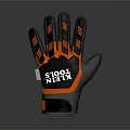 Black And Orange Protective Work Glove With Ergonomic Design For Daily Use