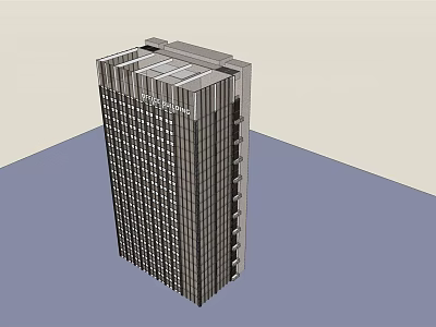 Modern High Rise Office Building With Glass Facade And Window Design 3d model