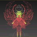 Game and Movie Character With Purple Wings Golden Headdress and Ornate Eastern Style Outfit