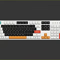 Modern Computer Keyboard With White Base And Multicolor Function Keys Design 3d model