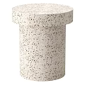 Modern Cylindrical Coffee Table With Speckled Terrazzo Surface And Minimalist Design 3d model
