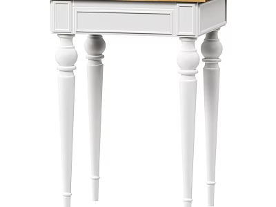 Elegant White Side Table with Wooden Top and Slim Elegant Legs for Living Room 3d model