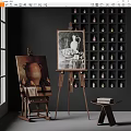 Art Studio with Easels Still Life Paintings Sketch Books and Colorful Paint Bottles