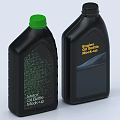 Industrial Equipment Engine Oil And Motor Oil Bottle Mockup With Green Cap And Black Body