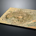 Natural Canyon Landscape With Brown Green Orange Terrain Texture