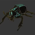 Intricate Mechanical Beetle 3D Model Showcasing Metallic Texture And Detailed Insect Features 3d model