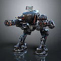 Mechanical Warrior Robot With Armored Body Weaponized Arms Antenna And Complex Mechanical Parts