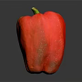 Fresh Red Bell Pepper With Water Droplets On Dark Background Surface Reflection 3d model