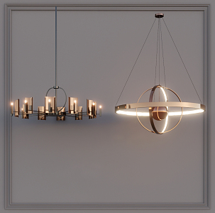 Modern chandelier combination 3d model