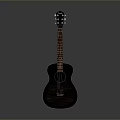 Dark Colored Acoustic Guitar For Daily Living With Smooth Wooden Texture And Classic Design
