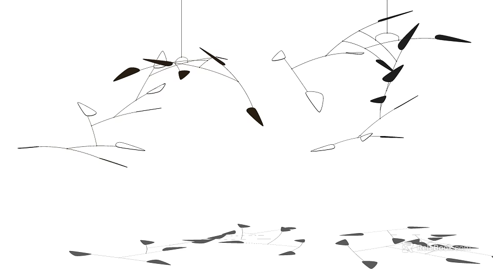 Modern Artistic Pendant Light Design For Interior Decoration With Branch Structure And Contrast Colors 3d model 
