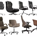 Modern Office Chairs Featuring Different Ergonomic Designs And Multiple Styles For Workspace 3d model