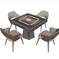Modern Mahjong Table and Chair Mahjong Table and Chair Combination 3d model
