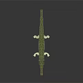 Reptile 3D Model Design With Pixel Art Style Green Brown Textures And Long Body Structure