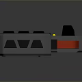 Weapon Controller With Black Buttons Red Handle Two Antennas And Green Circular Logo