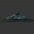 Modern 3D Mountain Terrain Model Featuring Snow Capped Summit Green Landscape And Square Base 3d model