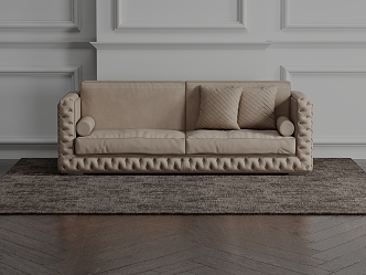 Modern double sofa Italian Fendi sofa 3d model