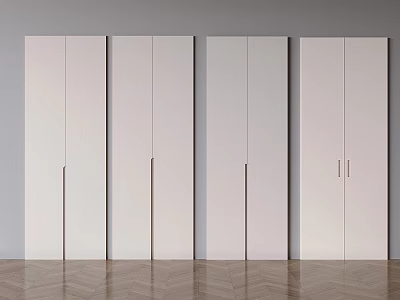 Modern White Wardrobe Doors With Sleek Design For Interior Decor 3d model