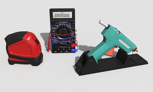 Modern multimeter glue gun circle ruler tool multimeter hot glue gun circle ruler tool 3d model