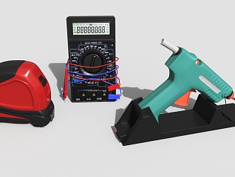 Modern multimeter glue gun circle ruler tool multimeter hot glue gun circle ruler tool 3d model