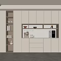 Elegant Modern Open Kitchen Interior With White Cabinets Lighting And Appliances 3d model
