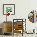 Modern Entryway Side Cabinet With Wooden Drawers Metal Frame And Storage Space