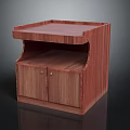 Classic Wooden Nightstand With Cabinet Doors Open Shelf And Smooth Tabletop