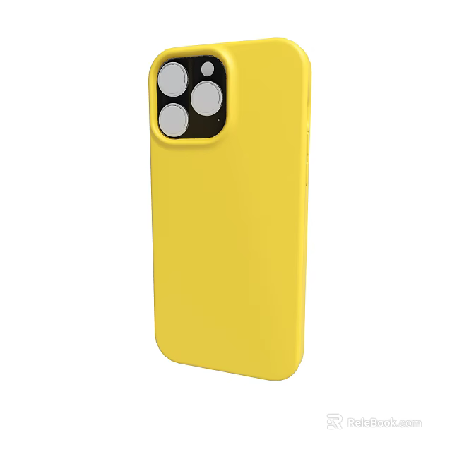 Yellow Protective Phone Case With Camera Module And Sleek Back Design 3d model