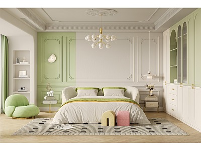 French Bedroom French Wardrobe Cloakroom 3D Model model