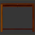 Stylish Mahogany Frame Table With Clear Glass Top And Stable Legs