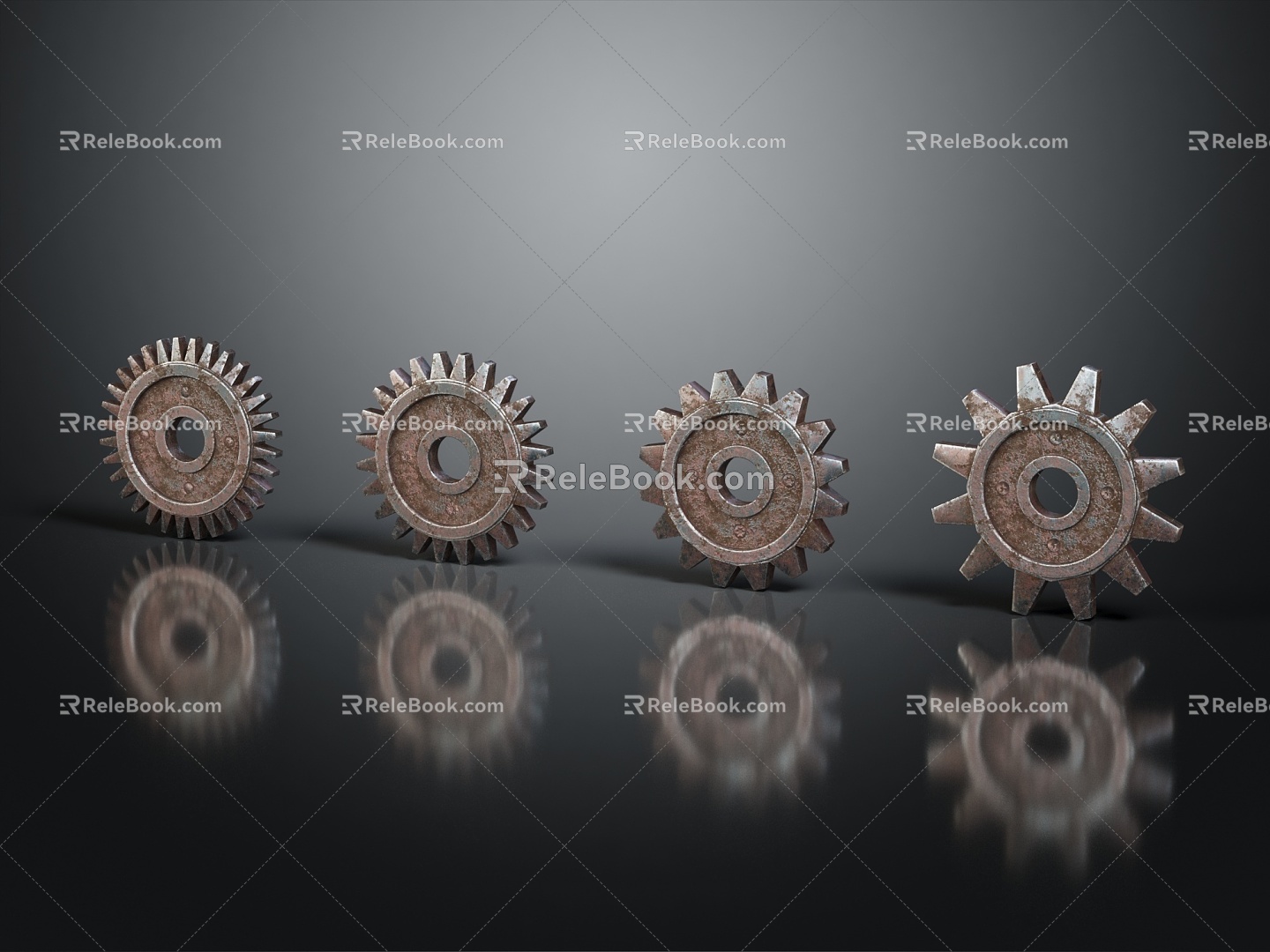 Industrial LOFT gear big gear small gear cast iron gear 3d model